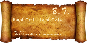 Bogárdi Terézia névjegykártya